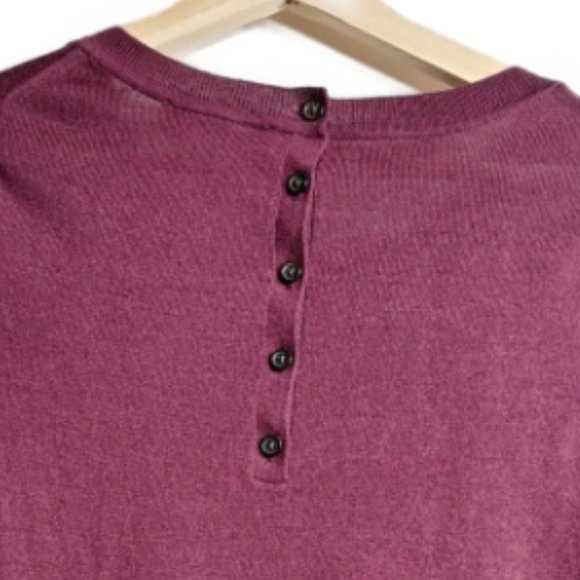 Loft by Ann Taylor 3/4 Sleeve Wool Blend Top with Back Buttons Size Small - Picture 3 of 5
